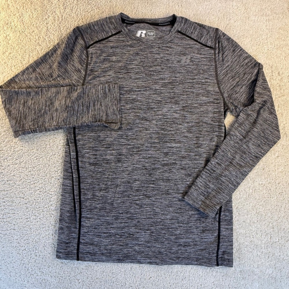 Russell Athletic Boys Long Sleeve Athletic Shirt Grey Heather Size XL‎ 14-16